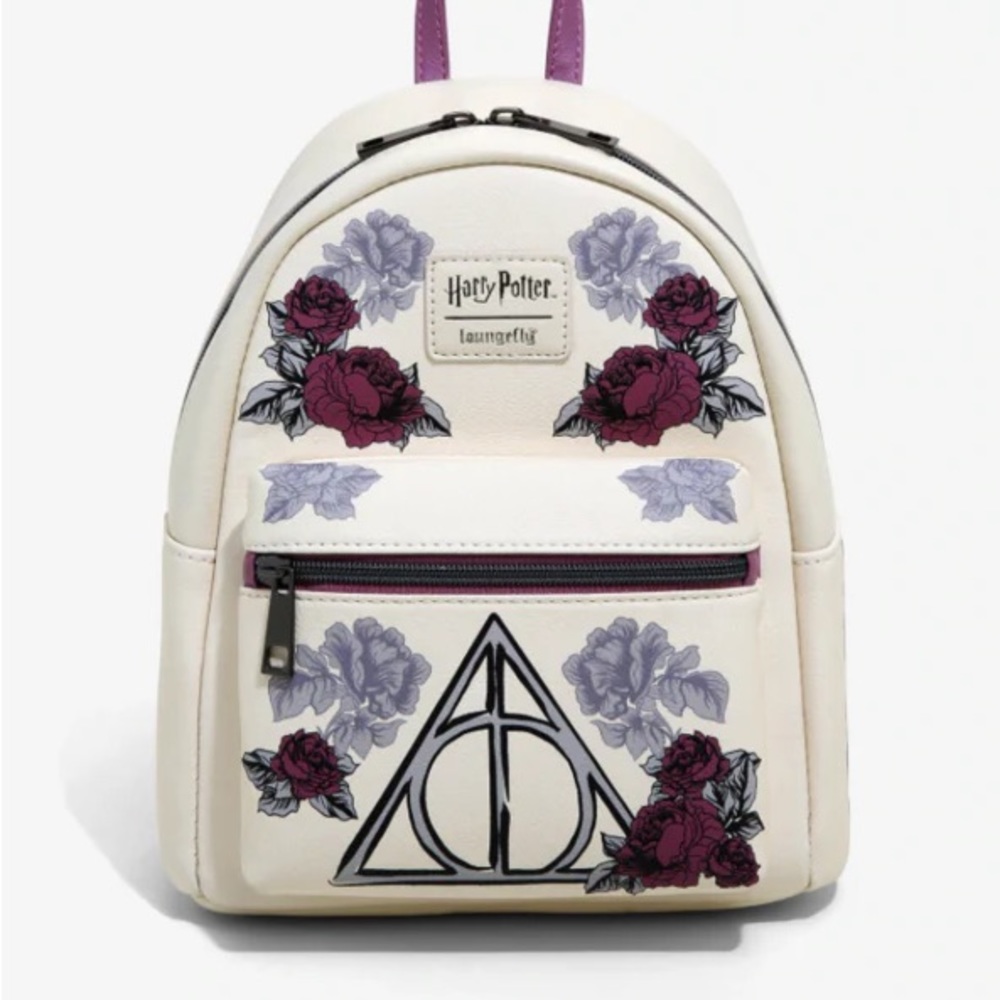 Loungefly Harry Potter Floral Deathly Hallows Mini Backpack